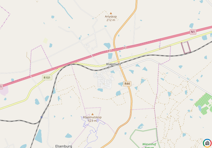 Map location of Klapmuts